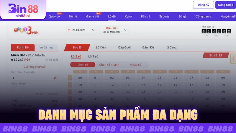 Danh mục sản phẩm đa dạng