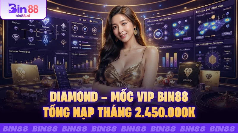 Diamond – Mốc VIP BIN88 tổng nạp tháng 2.450.000K